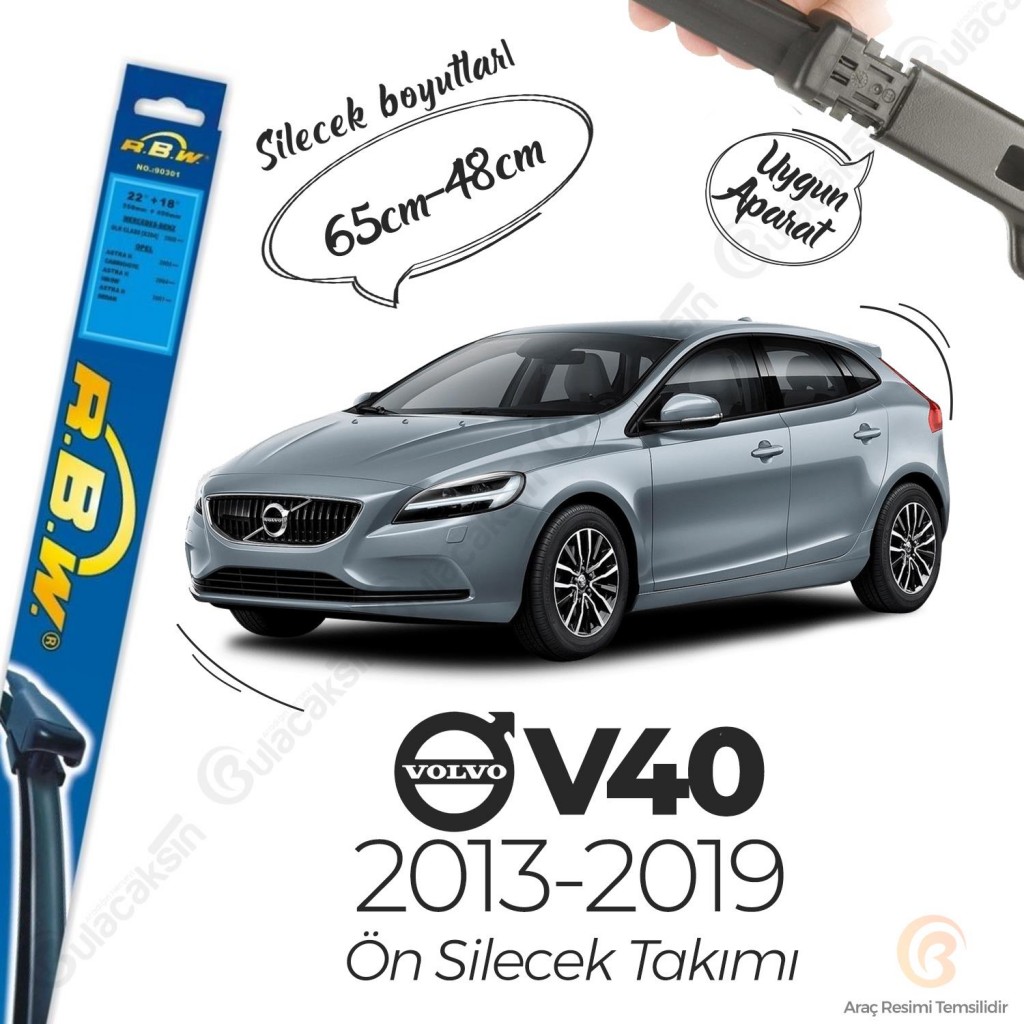 Rbw Volvo V40 2013 - 2019 Ön Muz Silecek Takımı