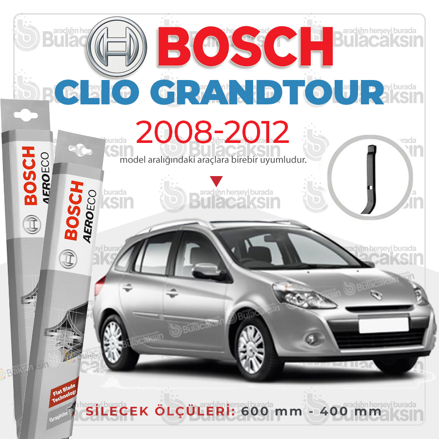 Renault Clio Grandtour Muz Silecek Takımı (2008-2012) Bosch Aeroeco