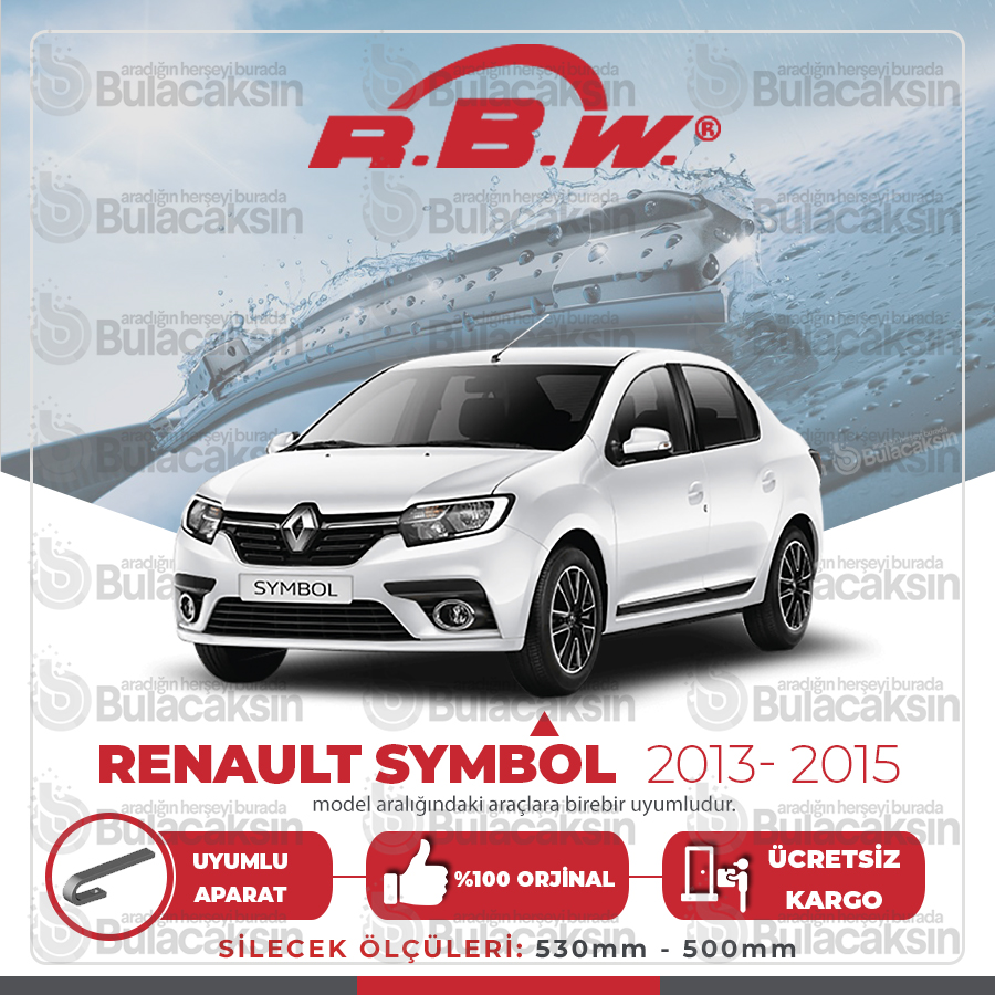 Renault Symbol Muz Silecek Takımı (2013-2015) Rbw