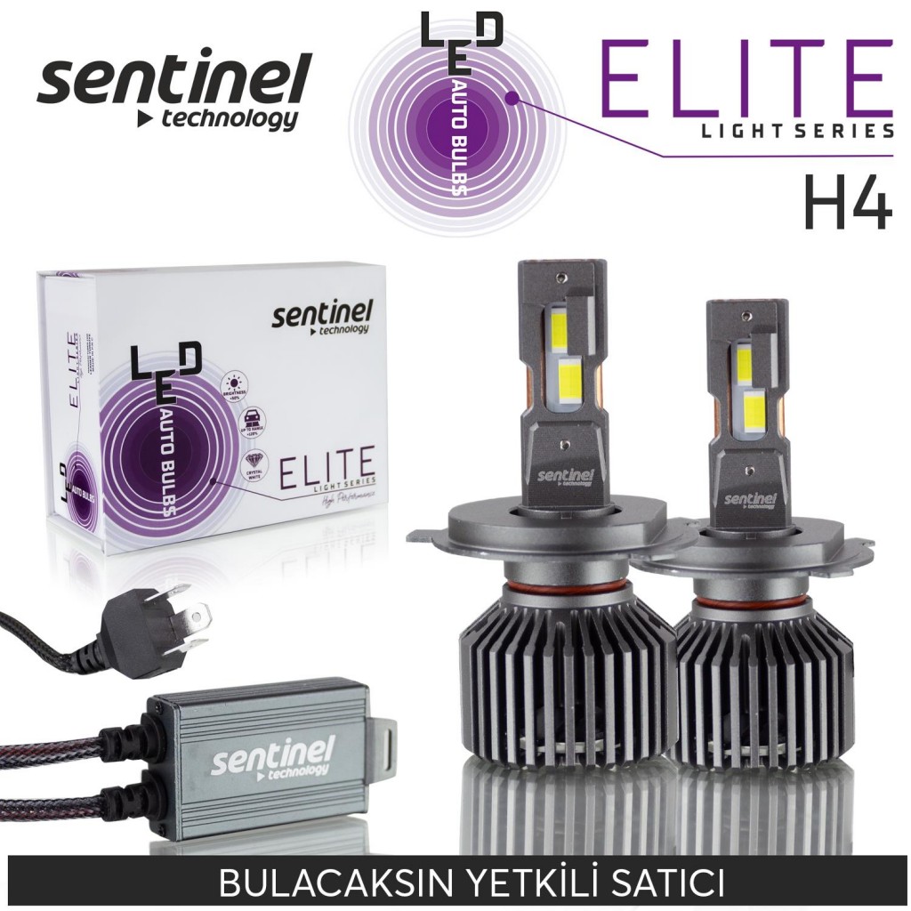 Sentinel Elite H4 Led Xenon Ampülü 65W 12V 12000 Lumen 6500 Kelvin Beyaz Işık