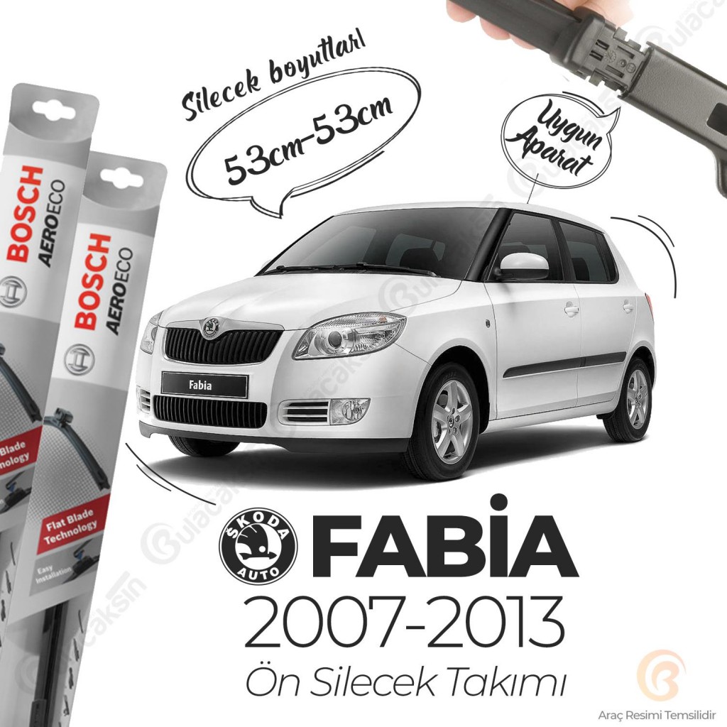 Skoda Fabia Muz Silecek Takımı (2007-2013) Bosch Aeroeco