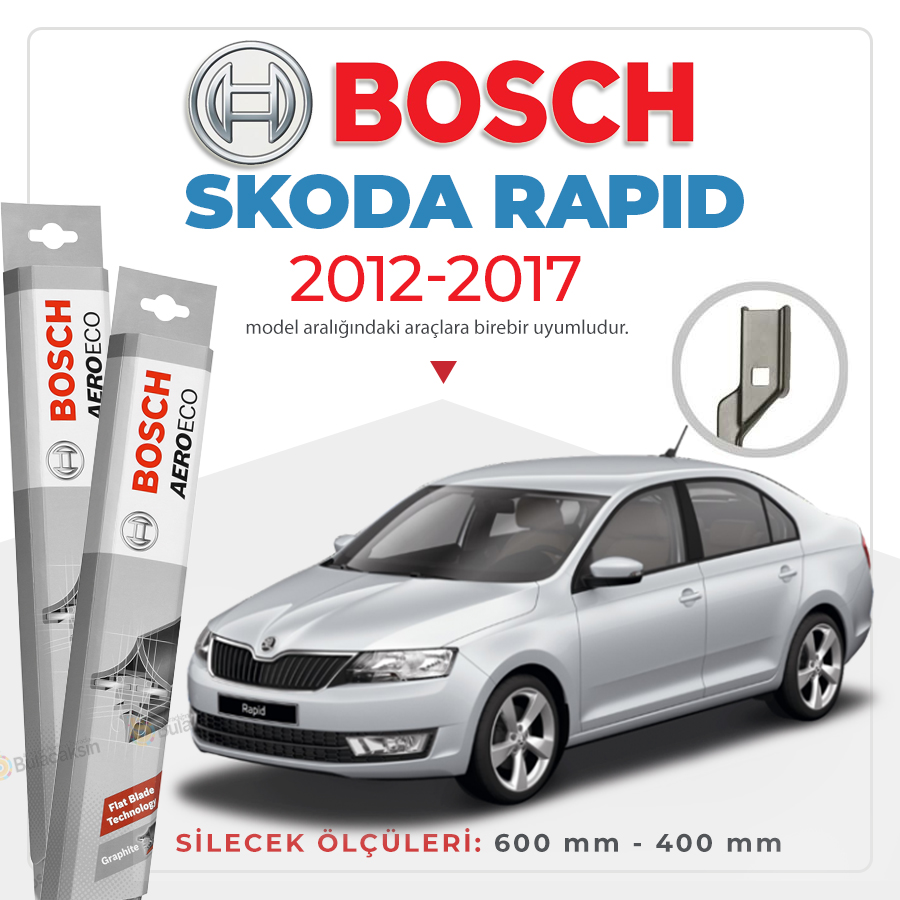 Skoda Rapid Muz Silecek Takımı (2012-2017) Bosch Aeroeco