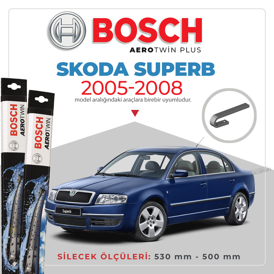 Skoda Superb Muz Silecek Takımı (2005-2008) Bosch Aerotwin