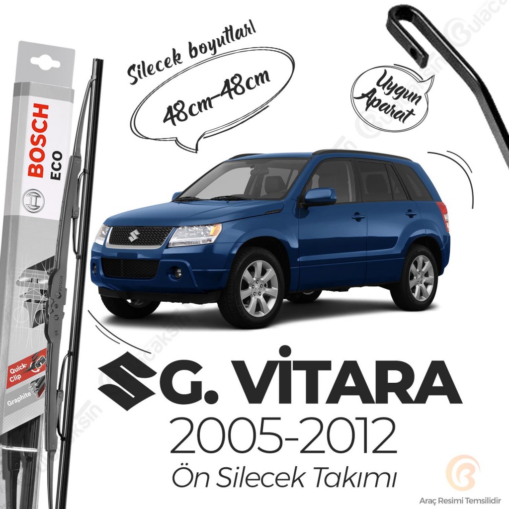 Suzuki Grand Vitara Ön Silecek Takımı (2005-2012) Bosch Eco