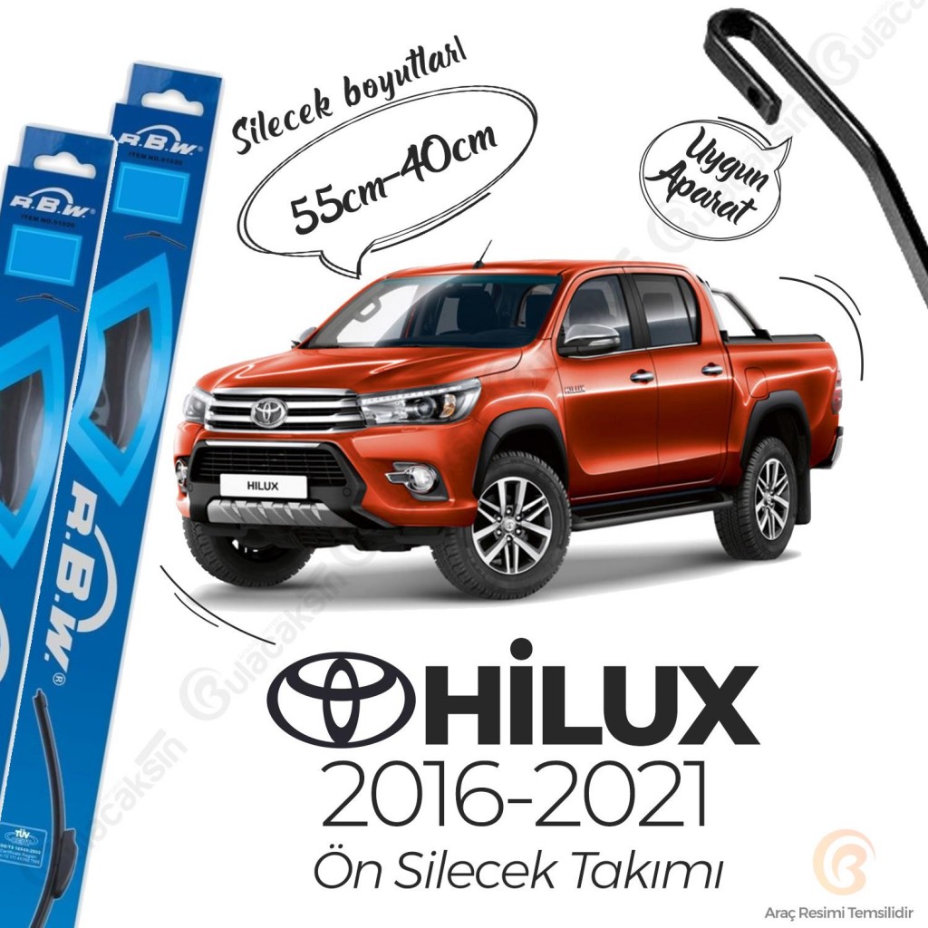 Toyota Hilux Muz Silecek Takımı (2016-2021) Rbw