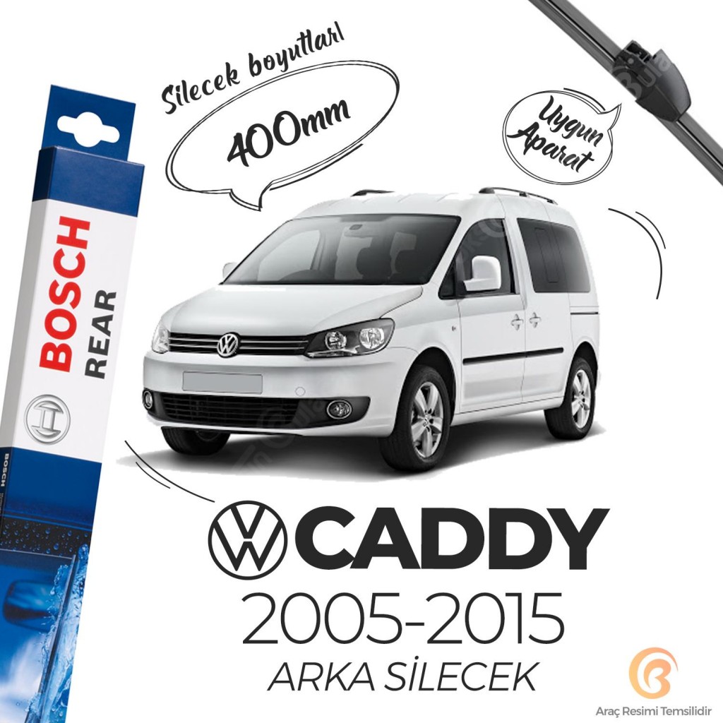 Volkswagen Caddy Arka Silecek (2005-2015) Bosch Rear A400H