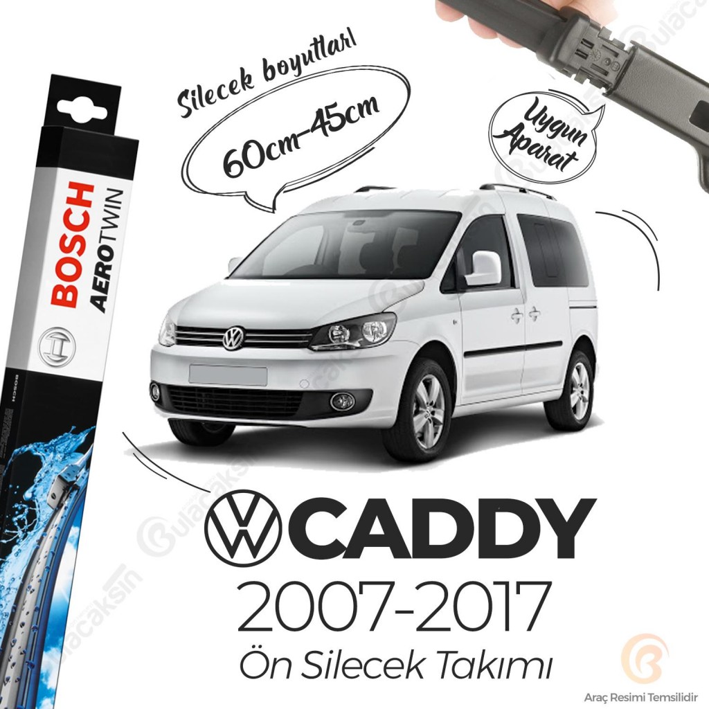 Volkswagen Caddy Muz Silecek Takımı (2007-2017) Bosch Aerotwin