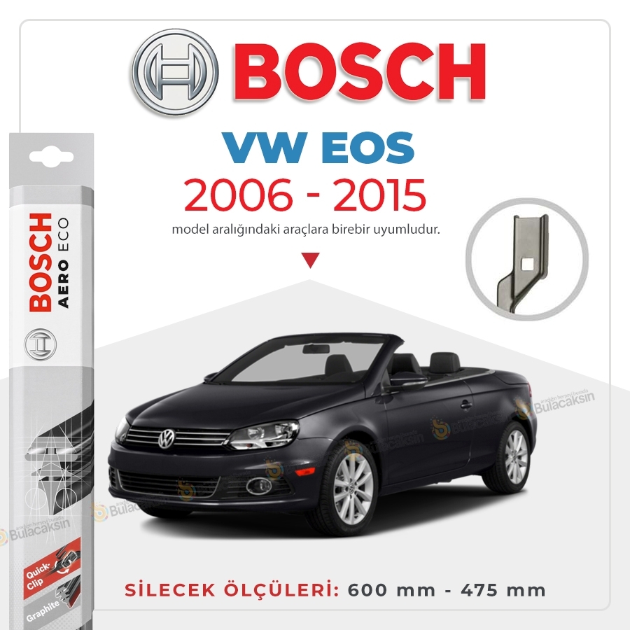 Volkswagen Eos Muz Silecek Takımı (2006-2015) Bosch Aeroeco