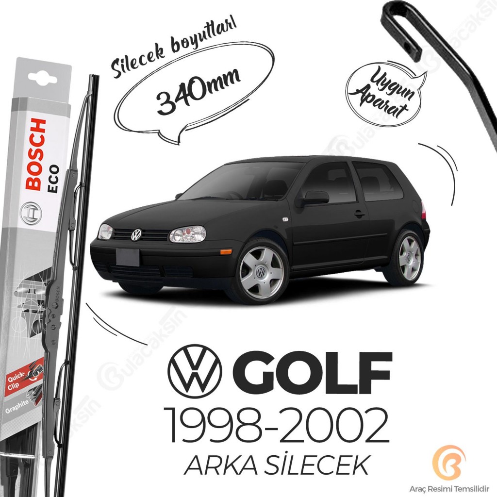 Volkswagen Golf 4 Arka Silecek (1998 - 2002) Bosch Eco 34C
