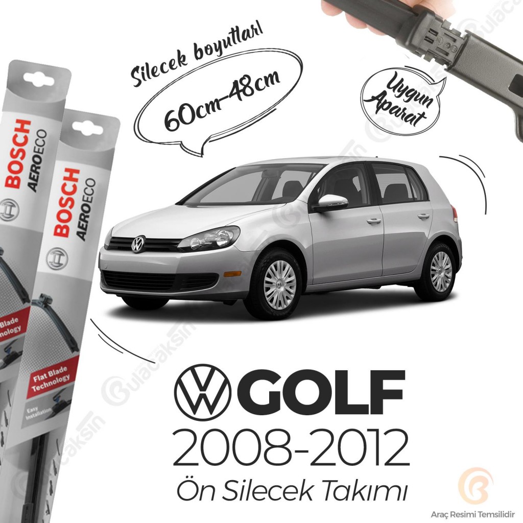 Volkswagen Golf 6 Muz Silecek Takımı (2008-2012) Bosch Aeroeco
