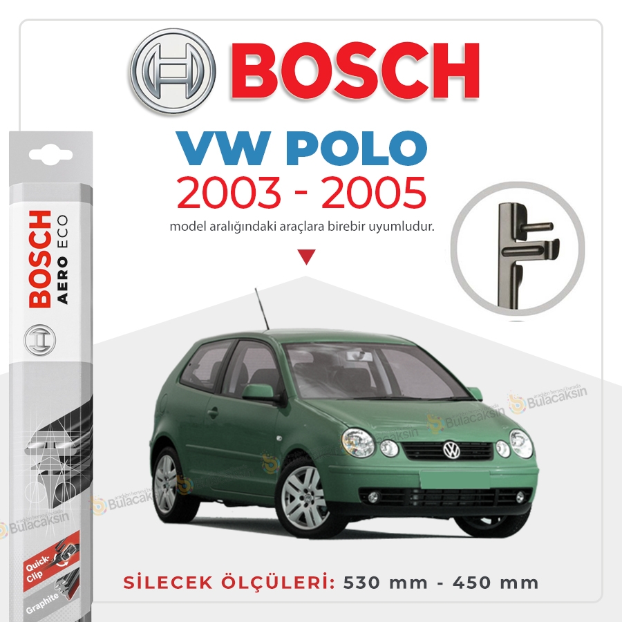 Volkswagen Polo Muz Silecek Takımı (2003-2005) Bosch Aeroeco