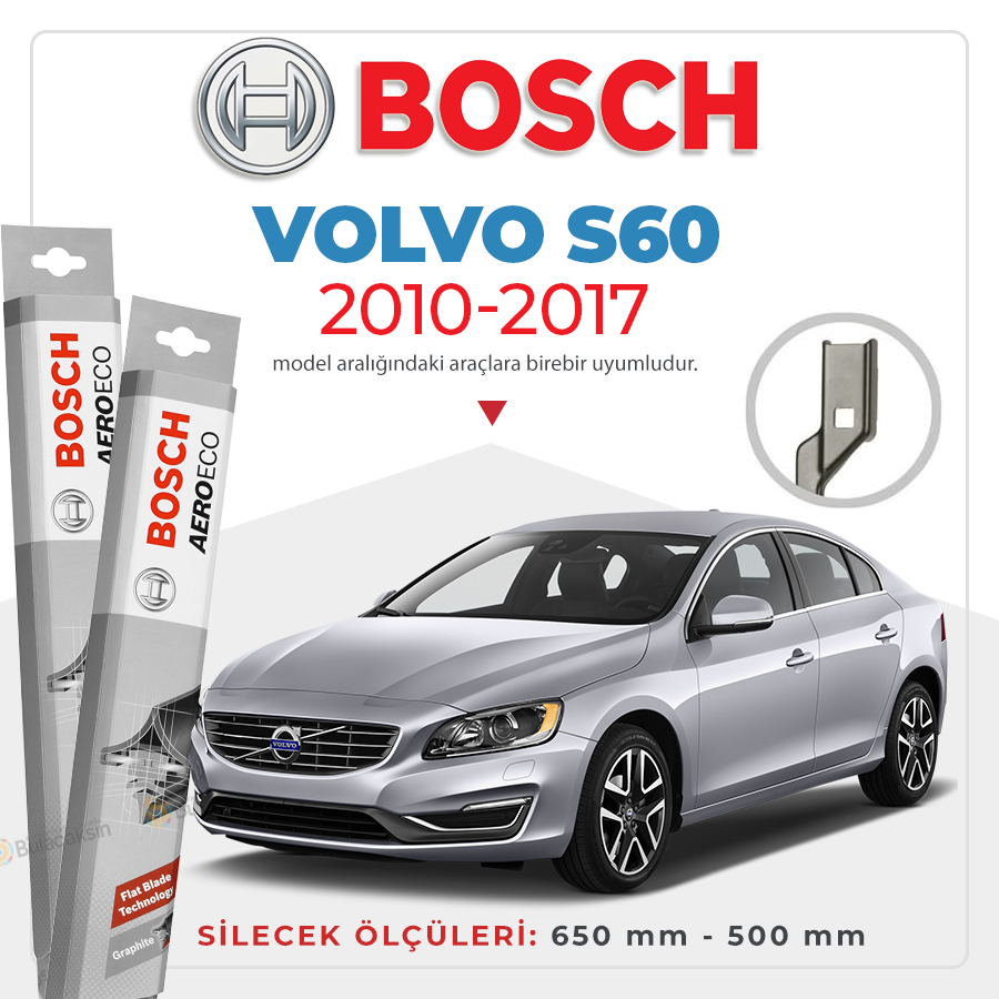 Volvo S60 Muz Silecek Takımı (2010-2017) Bosch Aeroeco