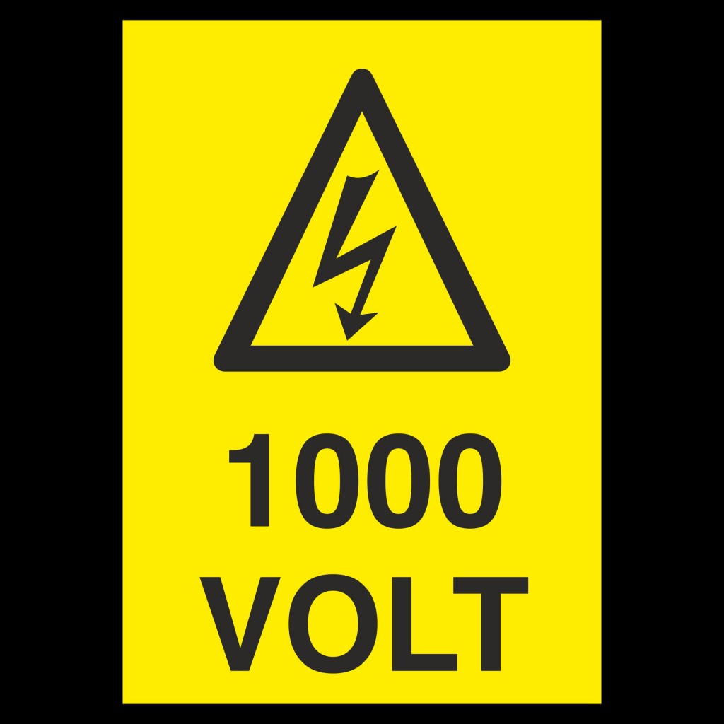 1000 Volt Uyarı Levhası