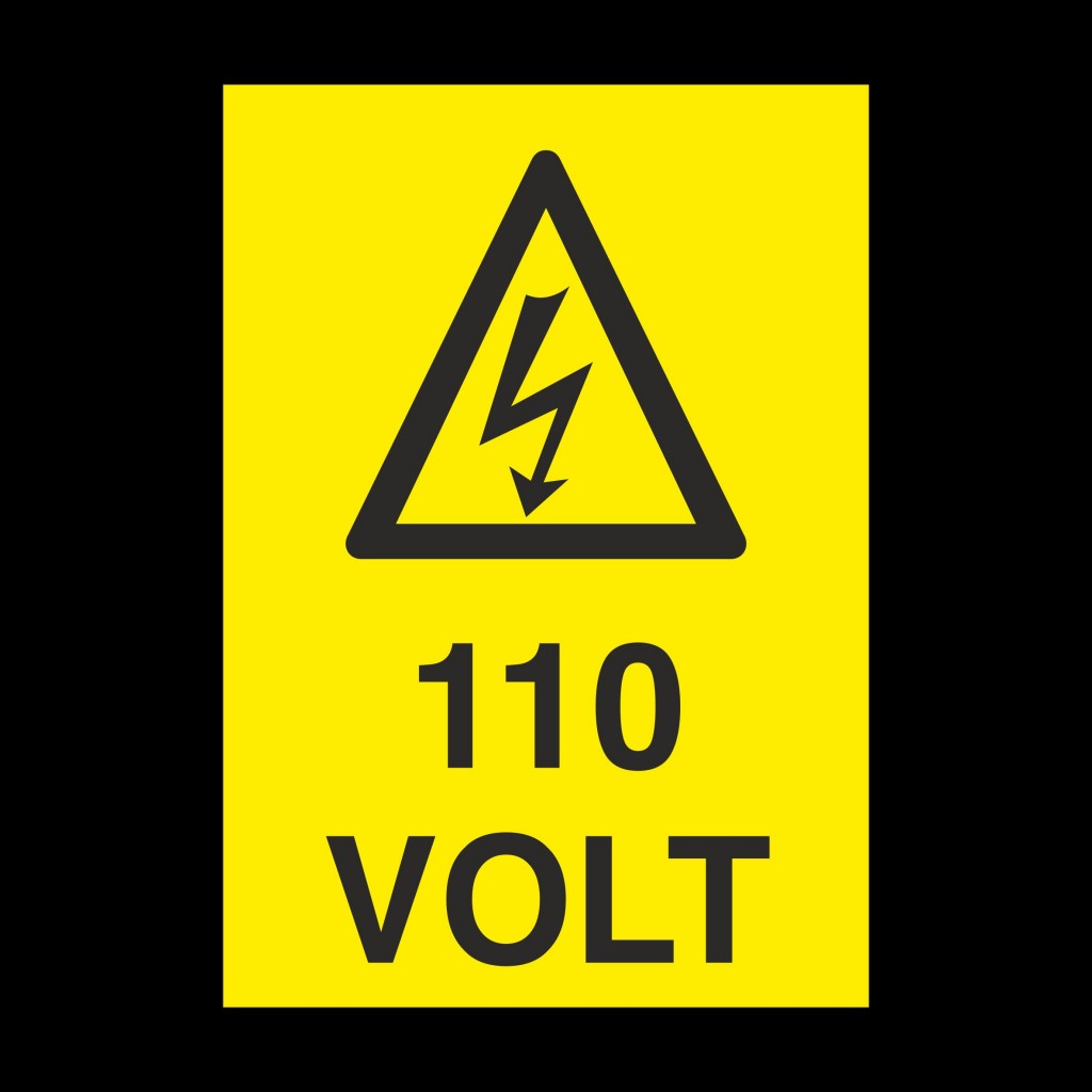 110 Volt Uyarı Levhası