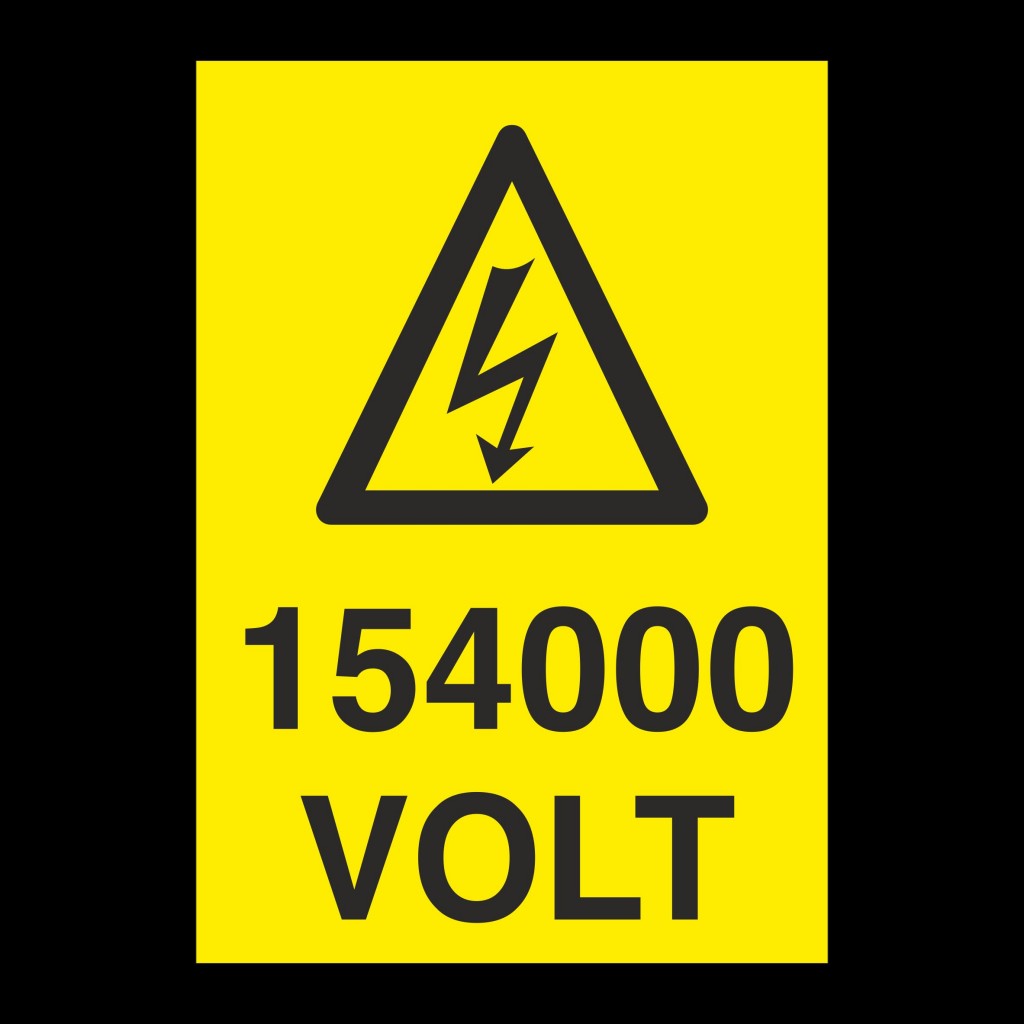 154000 Volt Uyarı Levhası