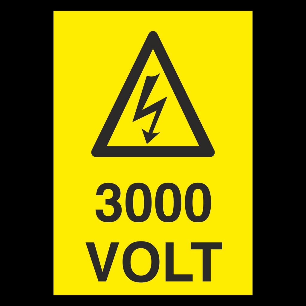 3000 Volt Uyarı Levhası
