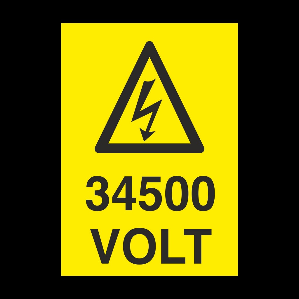 34500 Volt Uyarı Levhası