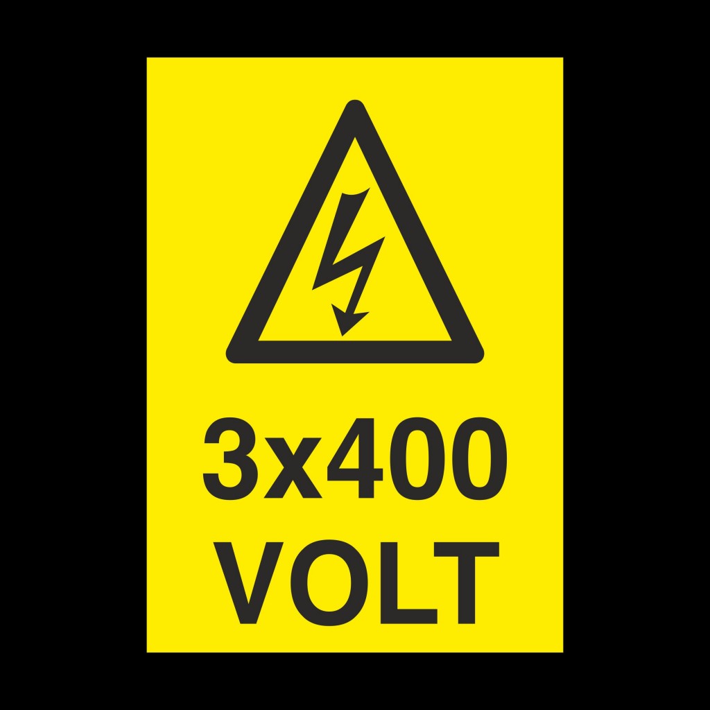 3X400 Volt Uyarı Levhası