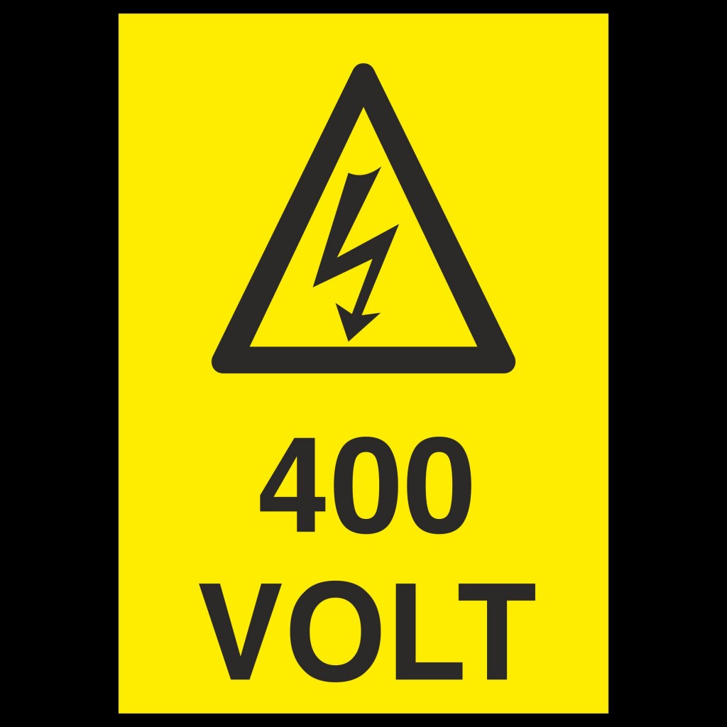 400 Volt Uyarı Levhası