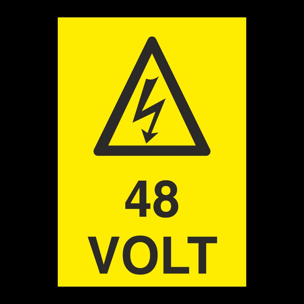 48 Volt Uyarı Levhası