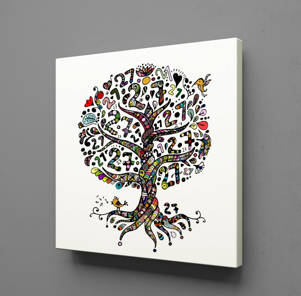 Renkli̇ Yaprakli Ağaç Kanvas Tablo