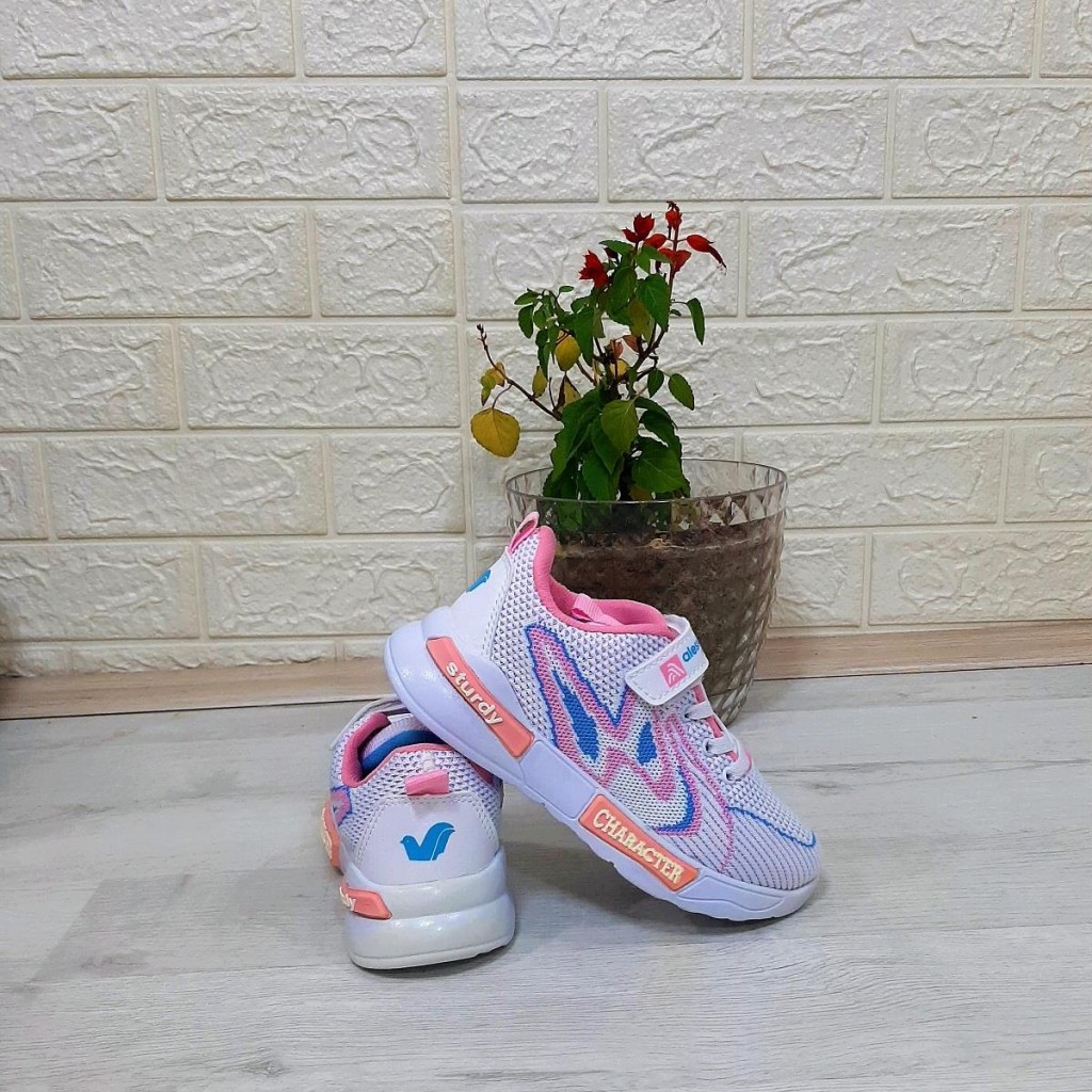 Alessio 4018 Beyaz Pembe Örgü Tekstil Kız Çocuk Spor Ayakkabı