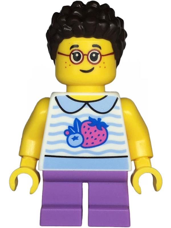 Lego Minifigür Creator Child - Girl, White Collared Shirt With Fruit Twn471