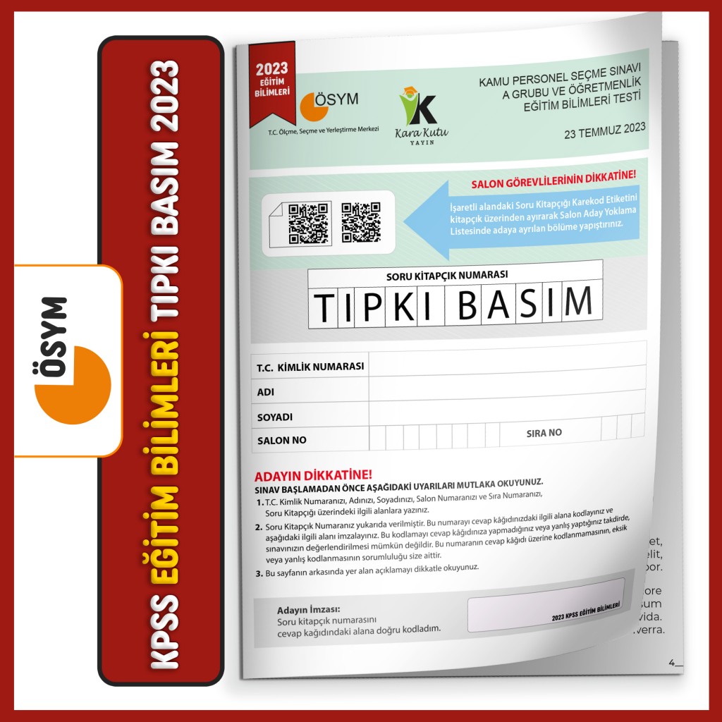 2024 Kpss Eğitim Bilimleri Ösym Çıkmış Soru Tıpkı Basım Türkiye Geneli D. Çözümlü Kitapçığı