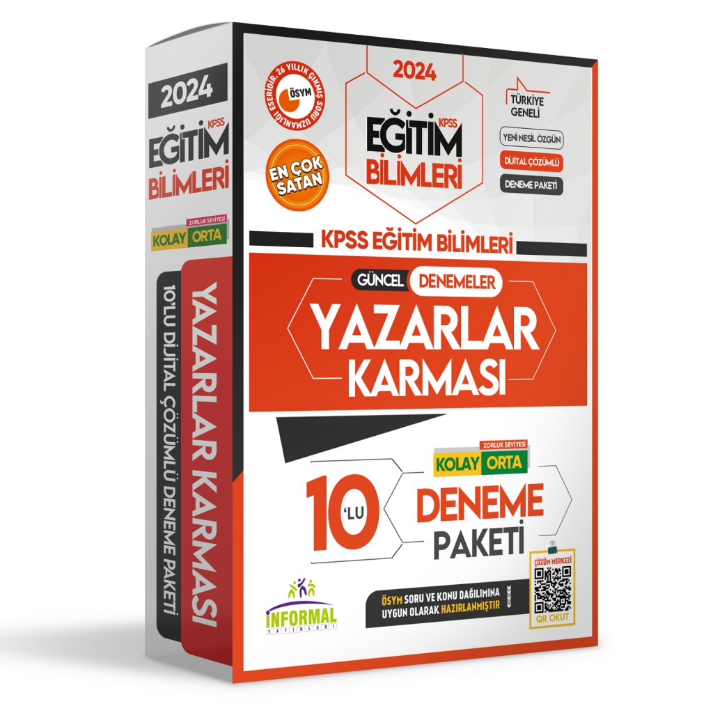 2024 Kpss Eğitim Bilimleri Yazarlar Karması Türkiye Geneli Kurumsal 10Lu D. Çözümlü Paket Deneme