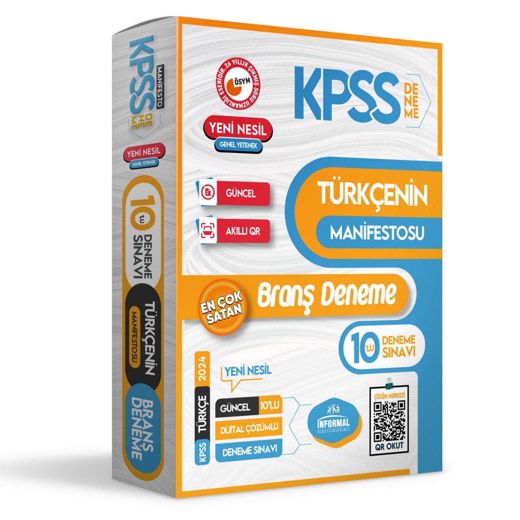 2024 Kpss Türkçenin Manifestosu 10Lu Dijital Çözümlü Branş Deneme Paketi̇