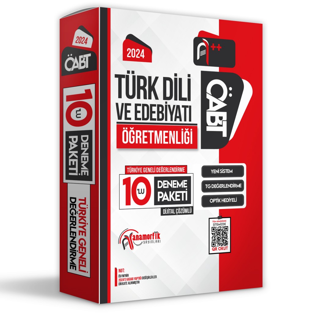 2024 Öabt Türk Di̇li̇ Ve Edebi̇yati Öğretmenliği 10Lu Paket Deneme D.çözümlü Tg Anamorfik Yayın
