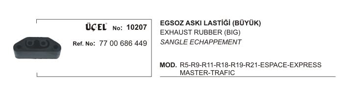 Eksoz Aski Lasti̇ği̇ 10207 R9 R11 R19 R21 Ekspres Master Trafik Büyük 7700686449