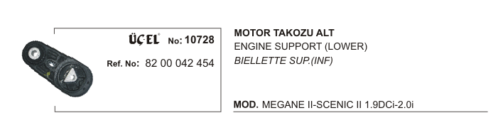 Motor Takozu Alt 10728 Megane-Ii Scenic-Ii 1.9 Dci 2.0-16V 8200042454