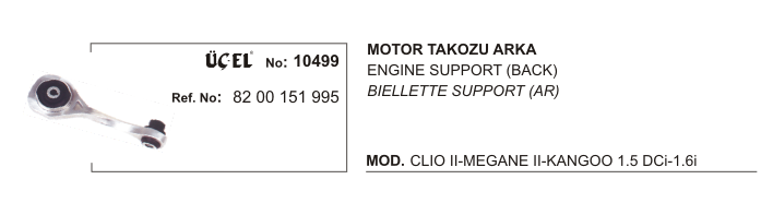 Motor Takozu Arka 10499 Clio-Ii Megane-Ii Kango