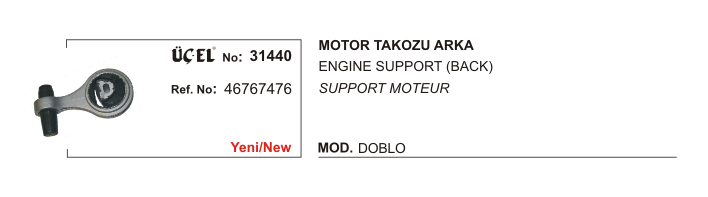 Motor Takozu Arka 31440 Doblo Çeki̇ç (51760173)
