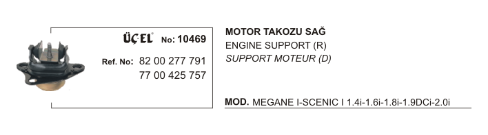 Motor Takozu Sağ 10469 Megane-I Scenic-I 8200277791 7700425757
