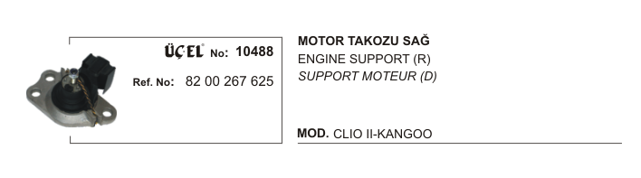 Motor Takozu Sağ 10488 Clio-Ii Kango 1.5 Dci İpli̇