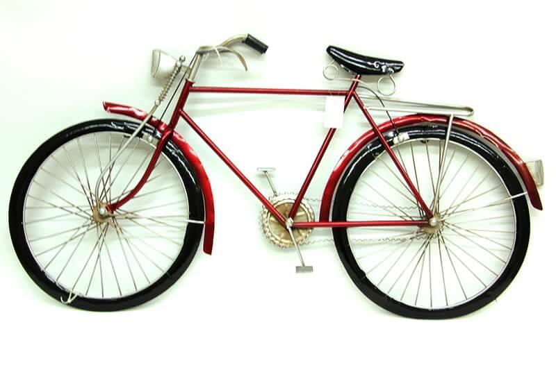 Bisiklet Pano Kırmızı Vintage Dekoratif Ev Ofis Hediyelik