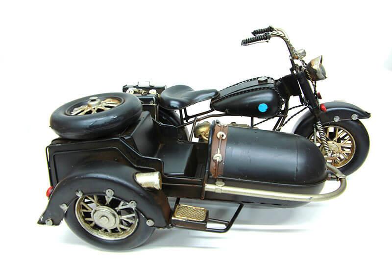 Dekoratif Metal Motosiklet Sepetli Biblo Dekoratif Hediyelik