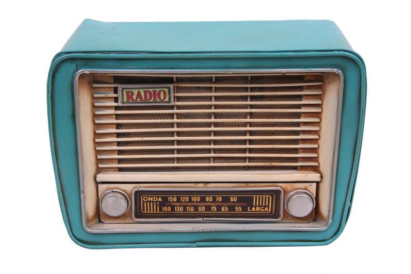 Dekoratif Metal Radyo Kumbaralı Vintage Hediyelik