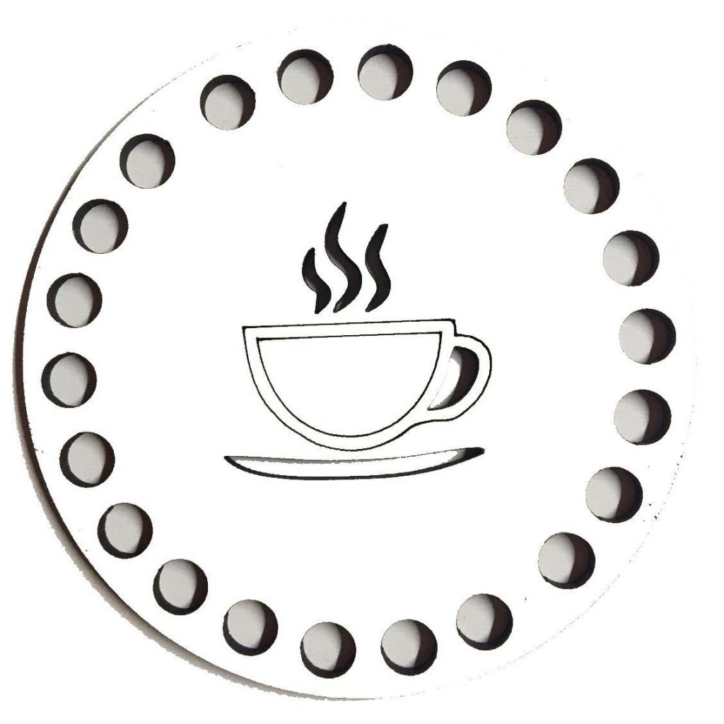 Ahşap Bardak Altlığı Kahve Fincan Model
