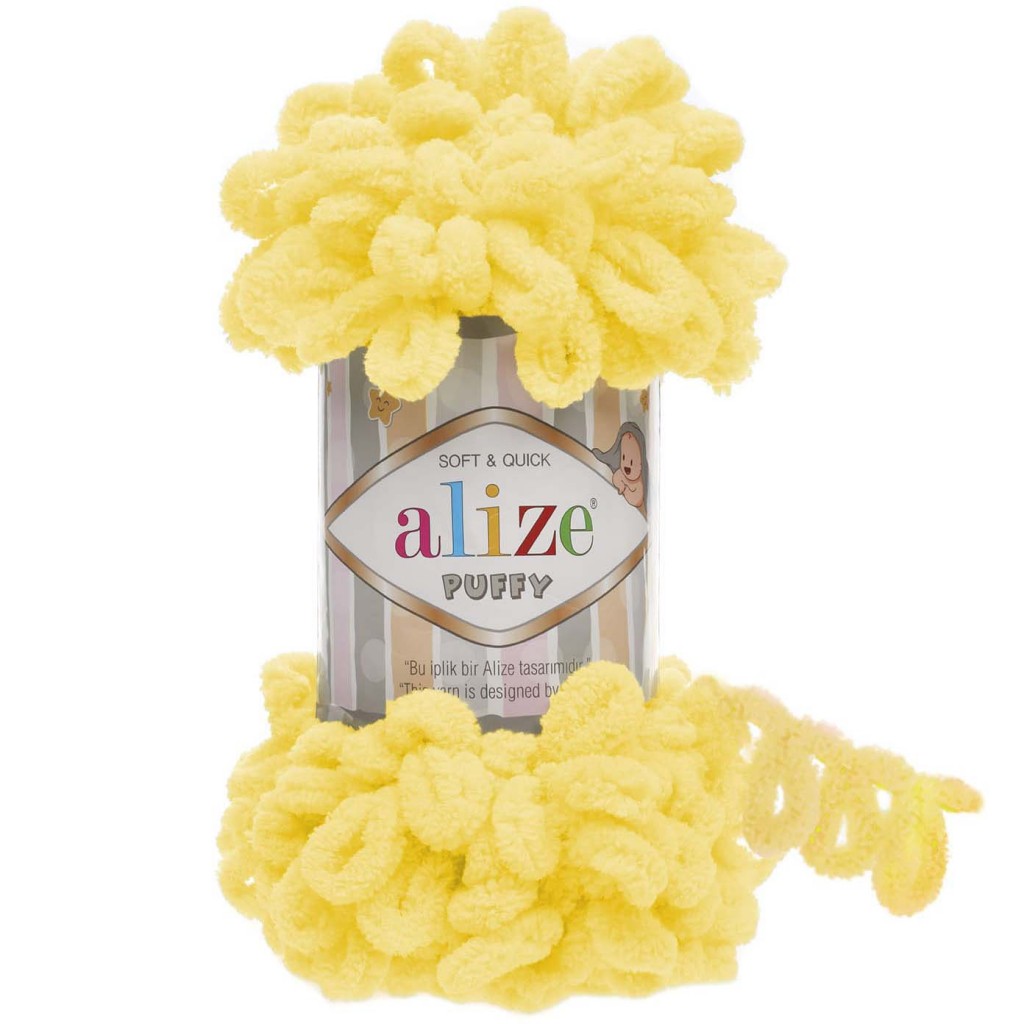 Alize Puffy El Örgü İpi 216 Koyu Sarı