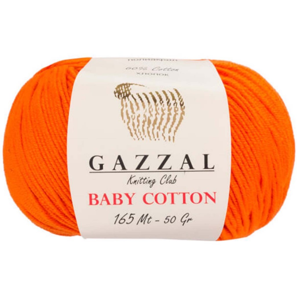 Gazzal Baby Cotton Örgü İpi 3419 Turuncu