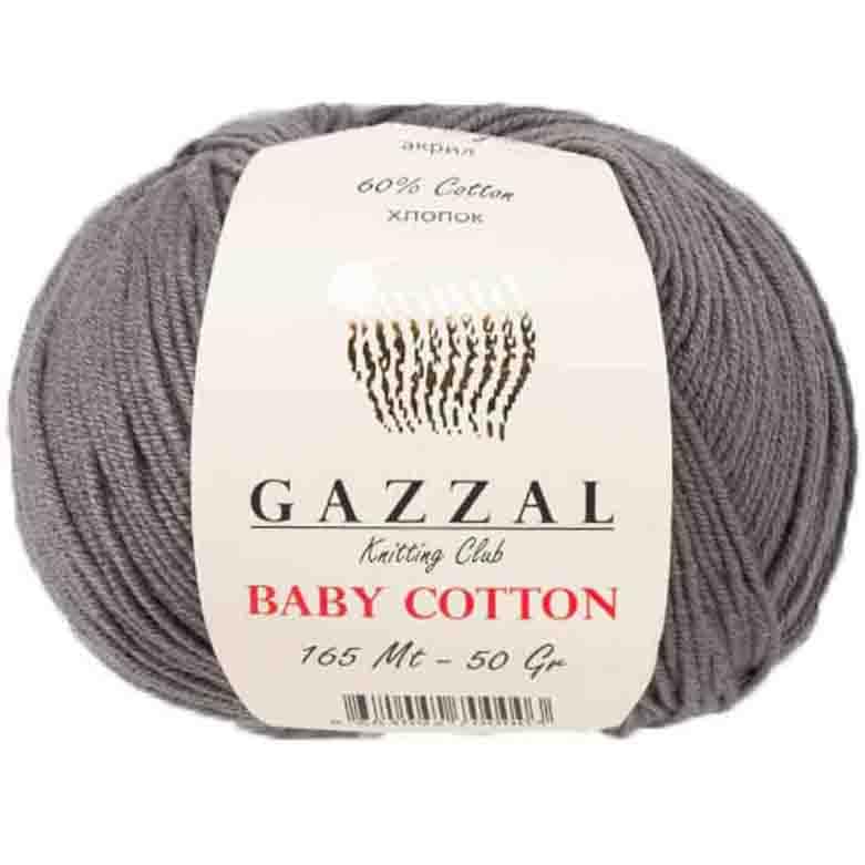 Gazzal Baby Cotton Örgü İpi 3450 Koyu Gri