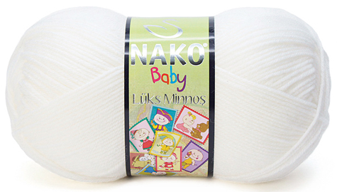 Nako Lüks Minnoş Örgü Bebe İpi 208 Beyaz