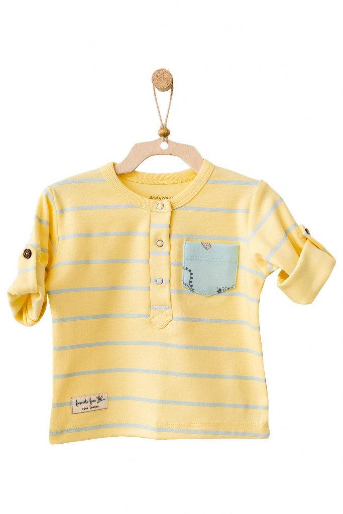 Andywawa Erkek Bebek Cepli Sarı Tişört Ac21510R