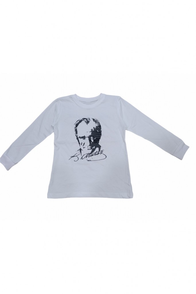 Erkek Çocuk / Kız Çocuk Atatürk Desenli Sırtı İmzalı Sweatshirt