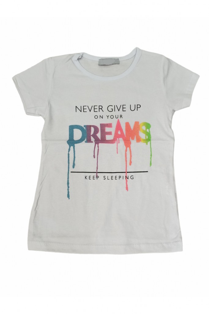 Kız Çocuk Dreams Yazı Desenli Tişört