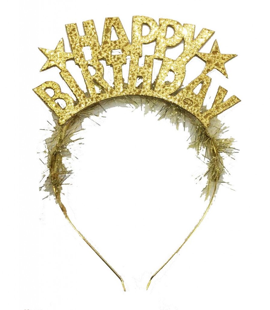 Altın Renk Happy Birthday Yazılı Eva Doğum Günü Parti Tacı