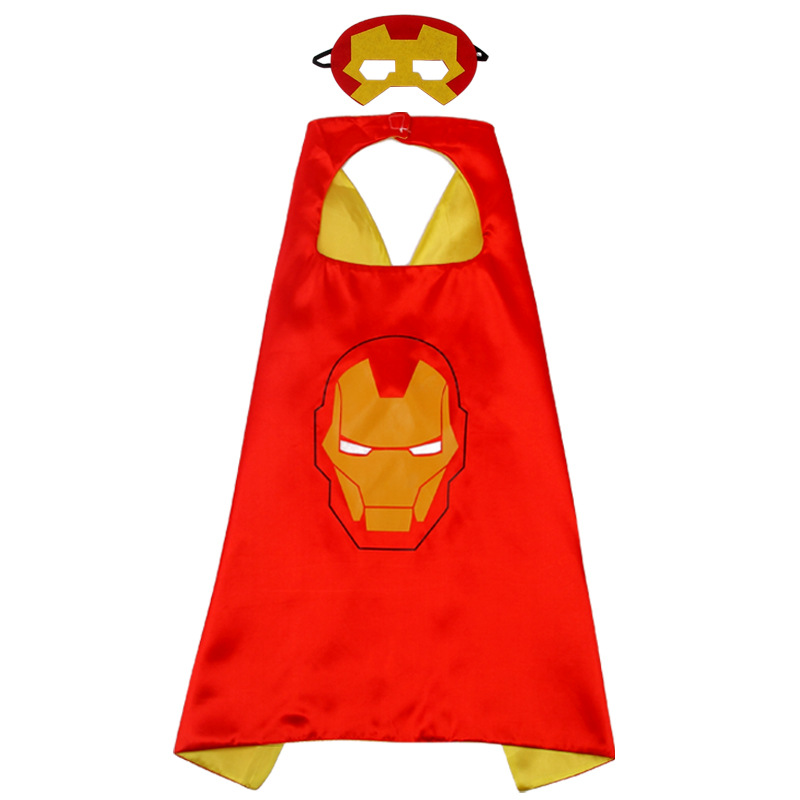 Demir Adam İron Man Avengers Pelerin + Maske Kostüm Seti 70X70 Cm